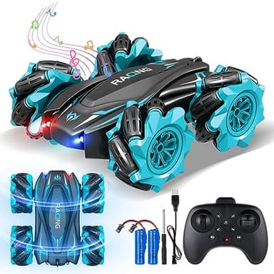 Yeauhwov Voitures télécommandées pour enfants, toutes directionnelles, double face, rotatives à 360 °, voitures télécommandées à 4 roues universelles, jouets de cascades télécommandées, jouets de