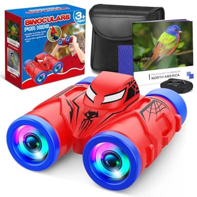 Jumelles araignées pour enfants de 2, 3, 4, 5, 6 ans, jouets d'extérieur avec boussole, randonnée, observation des oiseaux, camping, voyage, cadeaux d'anniversaire de Noël pour petits garçons