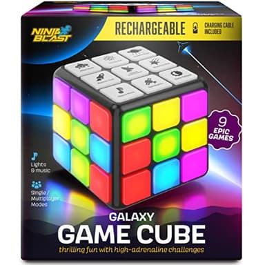 Ninja Blast Cube d'activité rechargeable – 9 jeux amusants de cerveau et de mémoire – Thème de l'espace – Jouet électronique pour enfants de 6 à 12 ans
