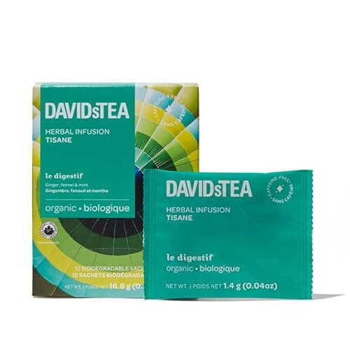 DAVIDsTEA Tisane Le Digestif Bio sans caféine 12 sachets