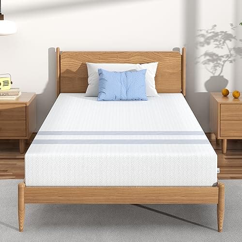 BedStory Matelas double en mousse à mémoire de forme en gel de 15,2 cm avec housse amovible, matelas simple à fermeté moyenne pour enfant et chambre simple, hypoallergénique et durable, CertiPUR-US