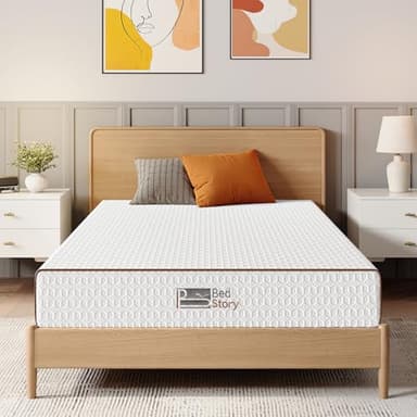 BedStory Matelas en mousse à mémoire de forme de 15,2 cm - Charbon de bambou, fermeté moyenne à très ferme, anti-pression, CertiPUR-US - Chambre d'enfant, lit superposé - Taille double - 96 x 198 cm