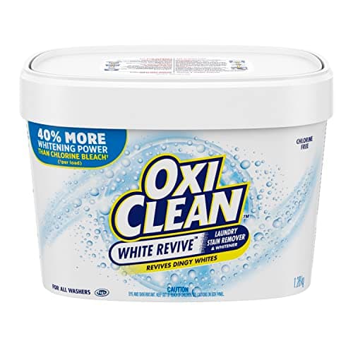 OxiClean White Revive Poudre détachante enzymatique pour lessive, efficace sur la graisse, le sang, les taches de vin et plus encore – Sans danger pour les couleurs, sans chlore, 1,28 kg