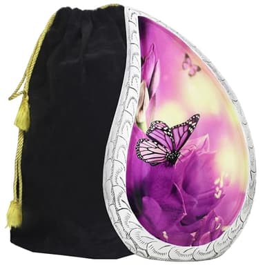 M MEILINXU Urnes funéraires pour cendres humaines adultes, femmes et hommes, urne funéraire pour cendres pour homme et femme, récipient funéraire décoratif en forme de larme, papa ou maman, fleur