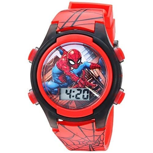Spider-Man SPD3515AC Montre numérique clignotante LCD pour enfant Rouge, Rouge, montre personnage enfant