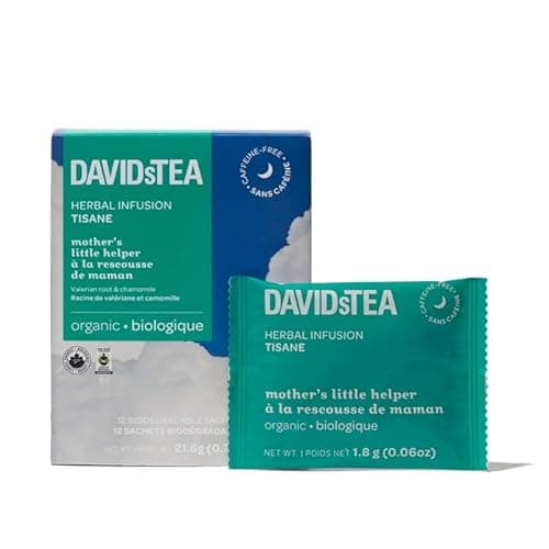 DAVIDsTEA Tisane Little Helper Organic Mother's Little Helper, sans caféine, 12 sachets